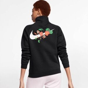 Nike Women's Black Sweatshirt with Floral Design